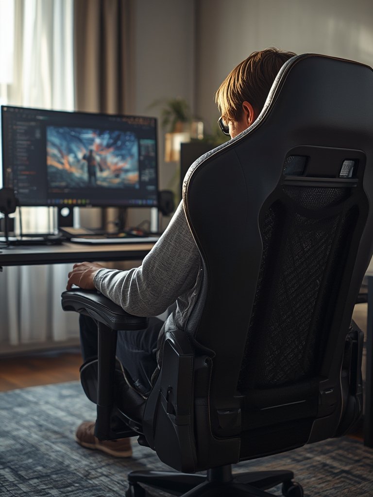 gaming chair in action