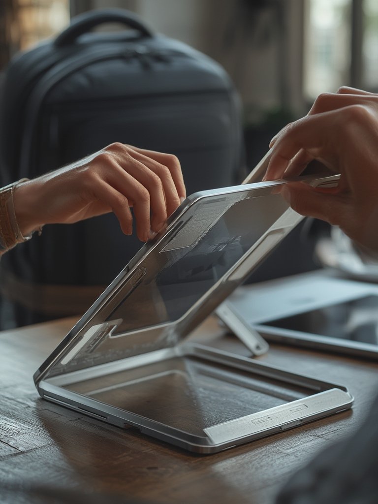 laptop stand in action