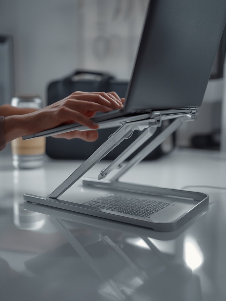 laptop stand in action