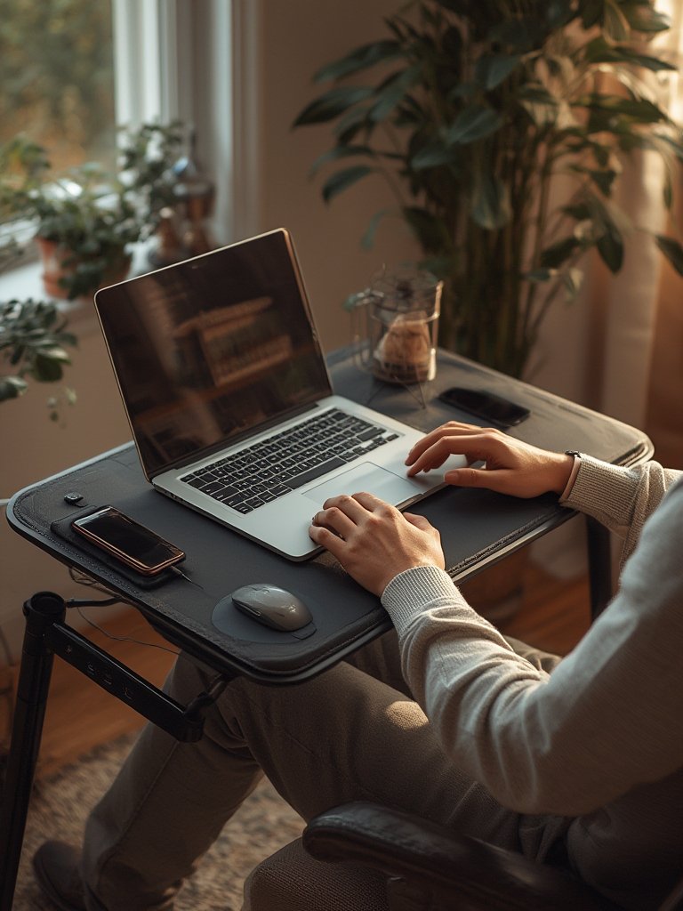 lap desk in action